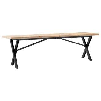 vidaXL Tavolino Salotto Telaio A X 160x40x45,5 Cm Legno Pino E Acciaio - Vidaxl