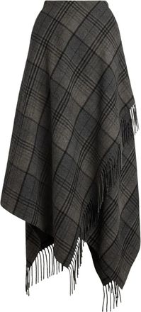 Ralph Lauren Collection asymmetric fringe-detail skirt - Grey