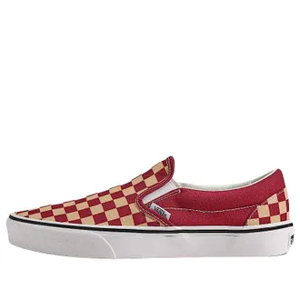 Vans Game Day Classic Slip-On Checkerboard Burgundy Red Gold VN000EACBGL