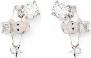 Yvmin Oorbel met konijnenmotief - Dames - Oorbellen - Grijs - ONE Size - Accessoires
