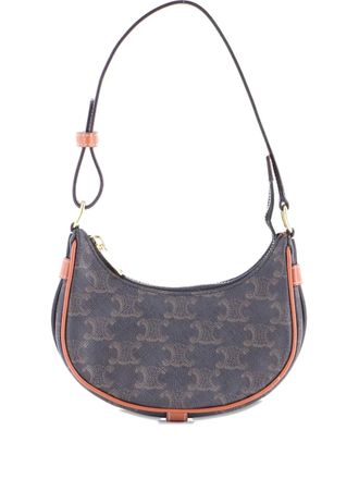 Celine Ava Bag Triomphe Coated Canvas Mini shoulder bag - women - Fabric - One Size - Brown