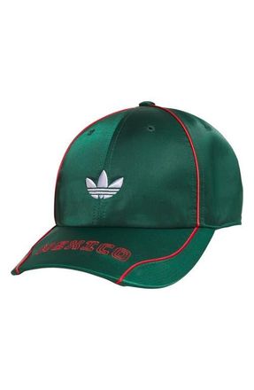 adidas Mexico Adjustable Satin Terrace Hat in Dark Green/Scarlet/White at Nordstrom