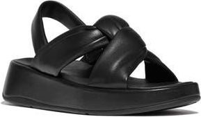FitFlop F-Mode Knot Slingback Platform Wedge Sandal in All Black at Nordstrom Rack, Size 10