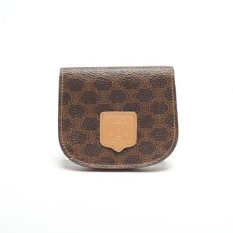 Celine Macadam Brown Pvc Coin Purse/Coin Case (Pre-Owned)