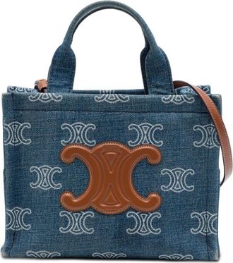 Celine Pre-owned Celine Small Denim Triomphe Cabas Thais Tote Ladies 29C4402IUYJ0TRDC