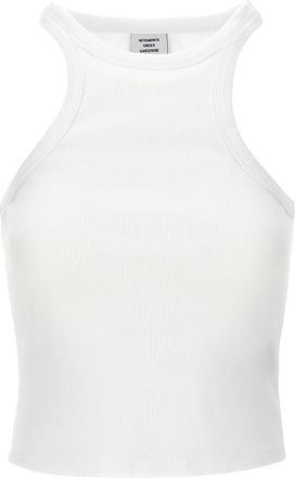 VETEMENTS White Logo cotton tank top