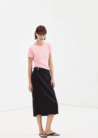 Mango Pullover maglia sottile maniche corte rosa - Donna - XXS - MANGO
