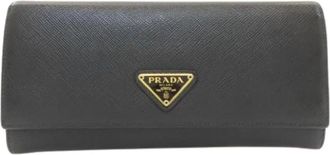 Prada Pre-owned Wallets, female, Black, Size: ONE SIZE Pre-owned Long wallet (bi-fold)