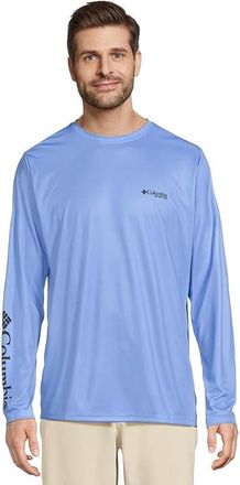 Columbia Terminal Tackle PFG Fins and Stripes Long Sleeve Mens Clothing White Cap/Fins & Stripes Trout : 2XL, Polyester