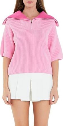 English Factory Oversize Collar Pullover Sweater in Pink at Nordstrom Rack, Size X-Small