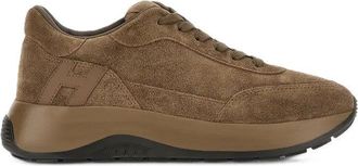 Hogan Beige Dark Calfskin Low-Top Sneakers
