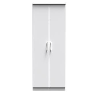 Welcome Furniture Denver Ready Assembled Wardrobe with 2 Doors - White - Welcome Furniture | TJ Hughes