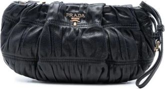 Prada Pre-owned Clutches, female, Black, Size: ONE SIZE Pre-owned Leather Clutch