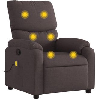 vidaXL Vidaxl - Sill&oacute;n De Masaje Reclinable De Tela Marr&oacute;n Oscuro
