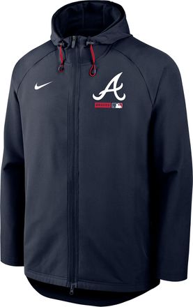 Nike Atlanta Braves Authentic Collection Nike Mens Therma-FIT MLB Full-Zip Hooded Jacket in Blue | 04HC0JLBAW-FHP