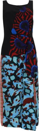 Dries Van Noten Patchwork Midi Dress With Contrasting Patterns And Fitted Silhouette