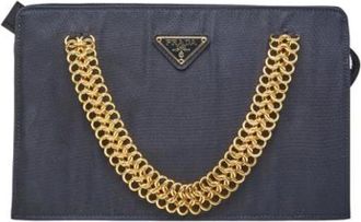 Prada Pre-owned Nylon Clutch - Dames - Vintage Clutch - Blauw - ONE Size - Nylon - Vintage