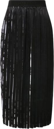 Versace Jeans Couture Watercolour Couture Geplooide Midi Rok - Dames - Midirokken - Zwart - 2XS - Polyester - Rokken