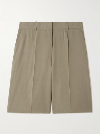 Toteme Shorts In Grain De Poudre - Marrone