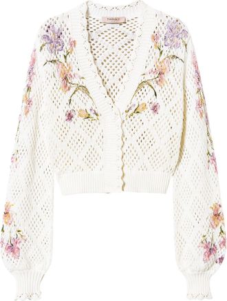 Twin-Set floral-print cardigan - White