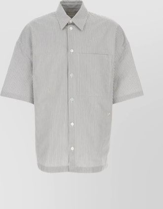 Bottega Veneta embroidered poplin shirt with drop shoulders