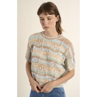 Molly Bracken Trui in ajourtricot met korte mouwen
