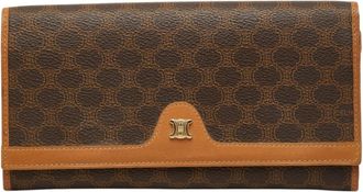 Celine Macadam Beige Brown Pvc Leather Long Wallet (Bi-Fold) (Pre-Owned)