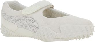 Puma Womens White Sneakers With Touch-Strap Closure Suede And Mesh Trainers