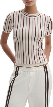 Rag & Bone Victoria Stripe Rib Knit Top in Pink Multi at Nordstrom, Size Xx-Small