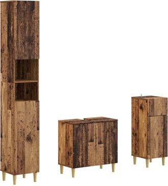 vidaXL Juego De Armarios De Ba&ntilde;o De 3 Piezas Arnhem Vidaxl