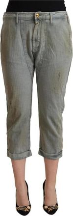 Cycle Grijze Skinny Cropped Broek - Dames - Cropped Jeans - Grijs - W31 - Katoen - Jeans