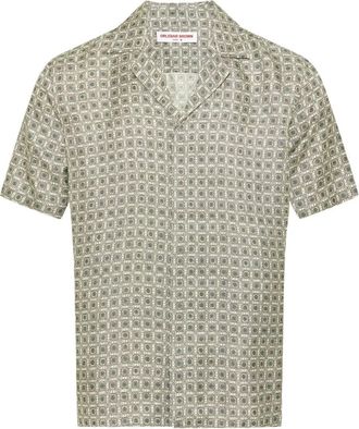 Orlebar Brown Camicia Maitan con motivo geometrico - Bianco