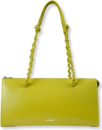 Jil Sander Tangle Tent - Dames - Schoudertassen - Groen - ONE Size - Leer - Tassen
