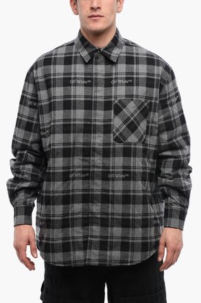 Off-white Overshirt In Flanella Foderata A Quadri Off-White
