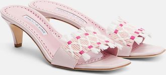 Manolo Blahnik Mules More de piel bordada