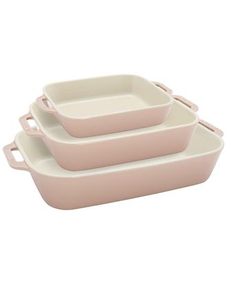 Staub Stoneware 3Pc Rectangular Baking Dish Set