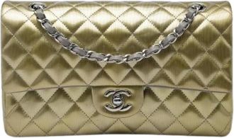 Chanel Pre-owned Double Flap Shoulder Bag - Dames - Vintage Schoudertas - Geel - ONE Size - Leer - Vintage