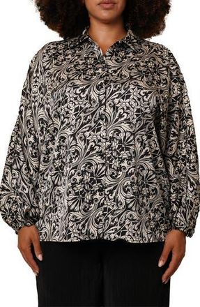 Sunny Leigh Floral Button-Up Shirt in Trinity Reverse at Nordstrom Rack, Size 1 X