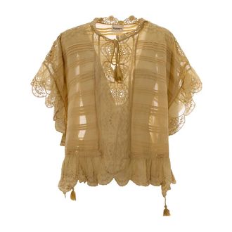 Isabel Marant Blouses, female, Yellow, Size: XS Broderie Anglaise Ruffle Blouse