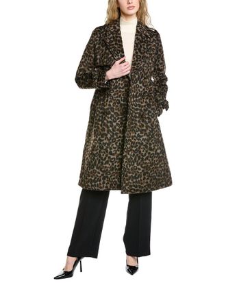 Elie Tahari Double-Breasted Wool-Blend Coat