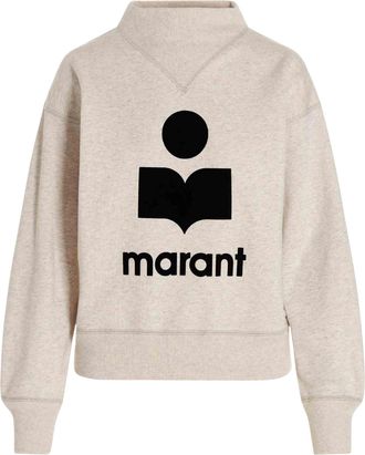 Isabel Marant Cropped Sweater with Bold Logo and Relaxed Fit