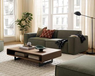 Castlery Jonathan Sofa, Performance Twill Moss, Modular, Low-Profile for Castlery