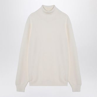 Tagliatore White Virgin Wool Turtleneck