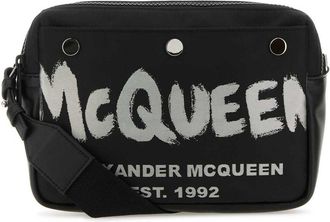 Alexander McQueen Black Fabric Mcqueen Graffiti Crossbody Bag