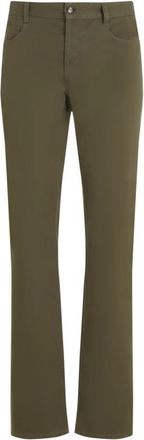 Saint Laurent Slim Fit Broek - Heren - Chinos - Groen - W33 - Katoen - Broeken