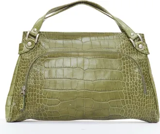 Marni croc embossed leather satchel bag