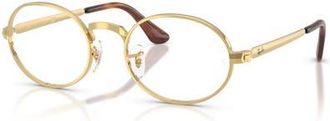 Ray-Ban 52mm Oval optical glasses in Gold at Nordstrom