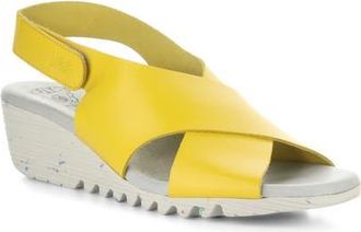 FLY London Orfy Slingback Wedge Sandal in Yellow at Nordstrom, Size 10-10.5Us