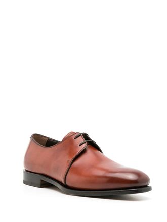 Ferragamo Leather Derby Shoe - Brown