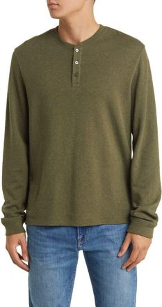 Frame Denim Duo Fold Henley in Dark Olive Heather at Nordstrom Rack, Size Small
